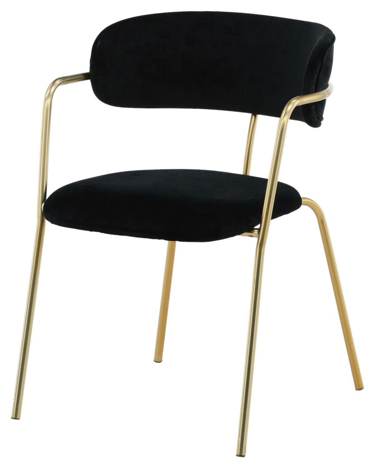 Stuhl-set Arrow - Messingfarben/Schwarz, Design, Textil/Metall (58/79/61cm) - Livetastic