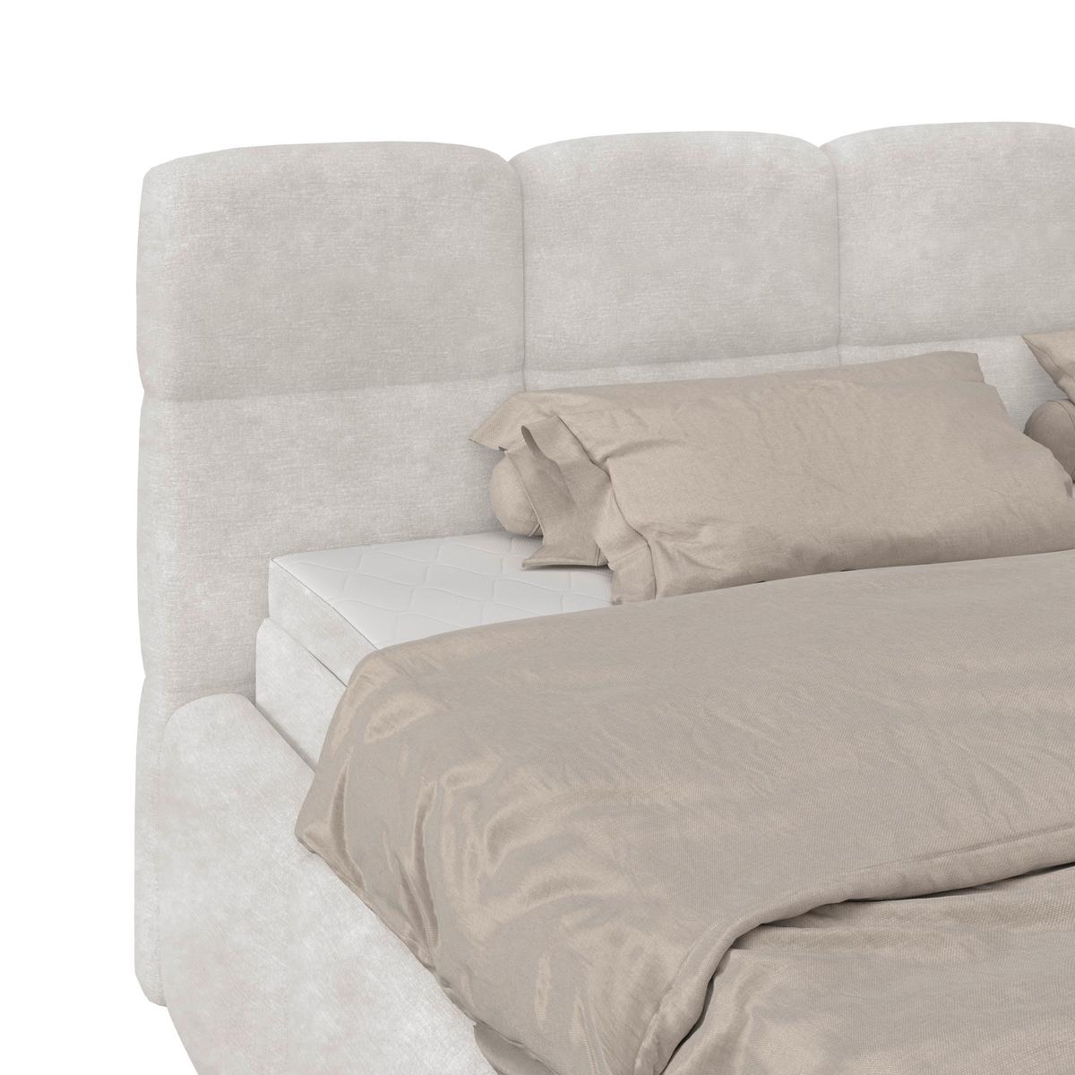 Polsterbett Noe Cremefarben 180x200 cm - Creme/Schwarz, Trend, Textil/Metall (180/200cm)