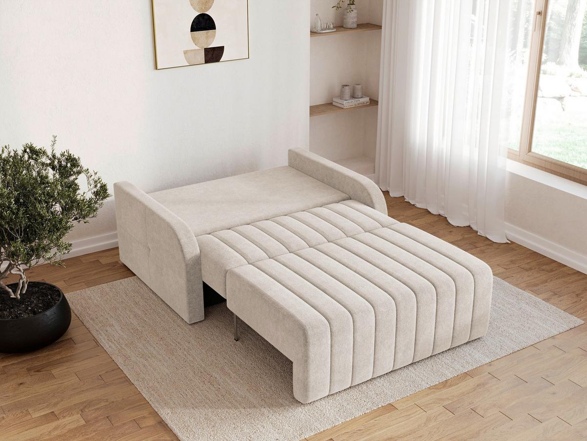 Schlafsofa Alaska Taupe, B: 141 cm - Taupe/Schwarz, Design, Textil (141/90/104cm) - MID.YOU
