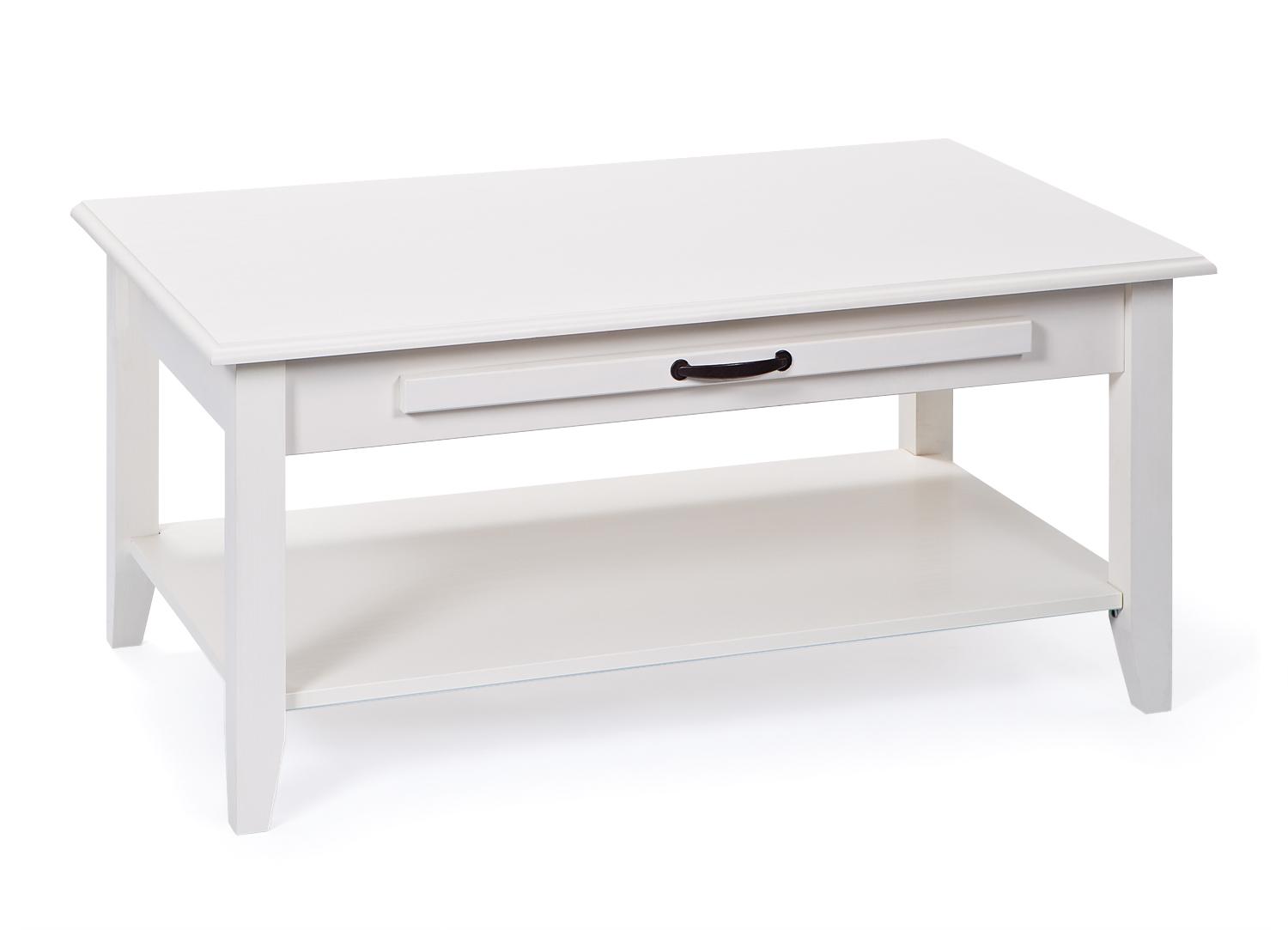 Couchtisch Cassala B: 100 cm Weiß - Weiß, LIFESTYLE, Holz (100/60/45cm) - Carryhome