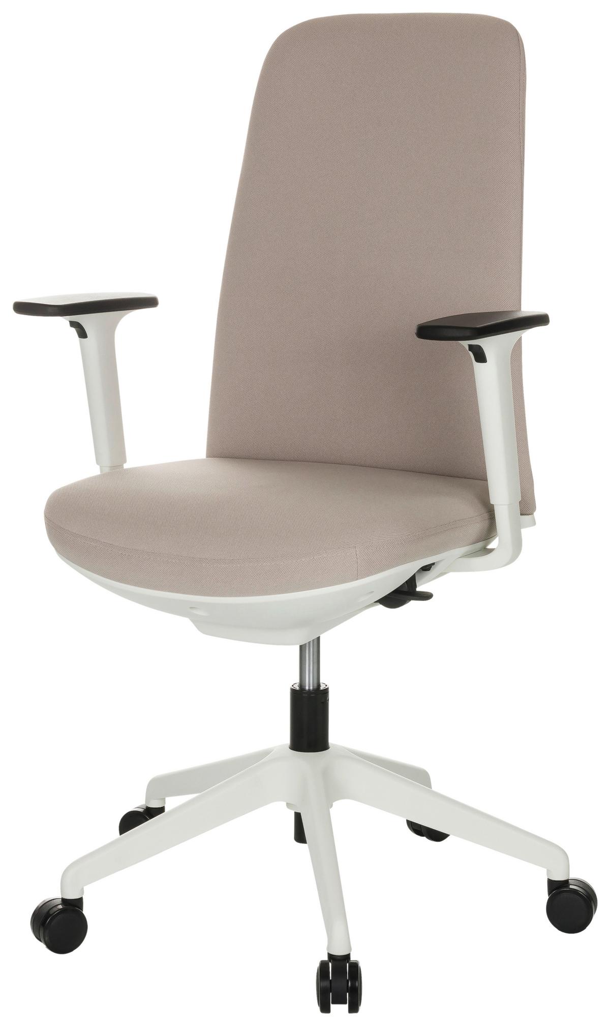 Bürostuhl Nestora Mit Armstützen Beige - Beige/Schwarz, Basics, Kunststoff/Textil (70/103-113/70cm) - MID.YOU