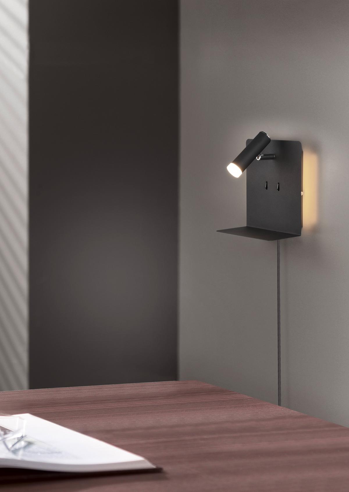 LED-Wandleuchte 222570232 Element - Schwarz, Basics, Metall (20/16/14cm) - Trio Leuchten