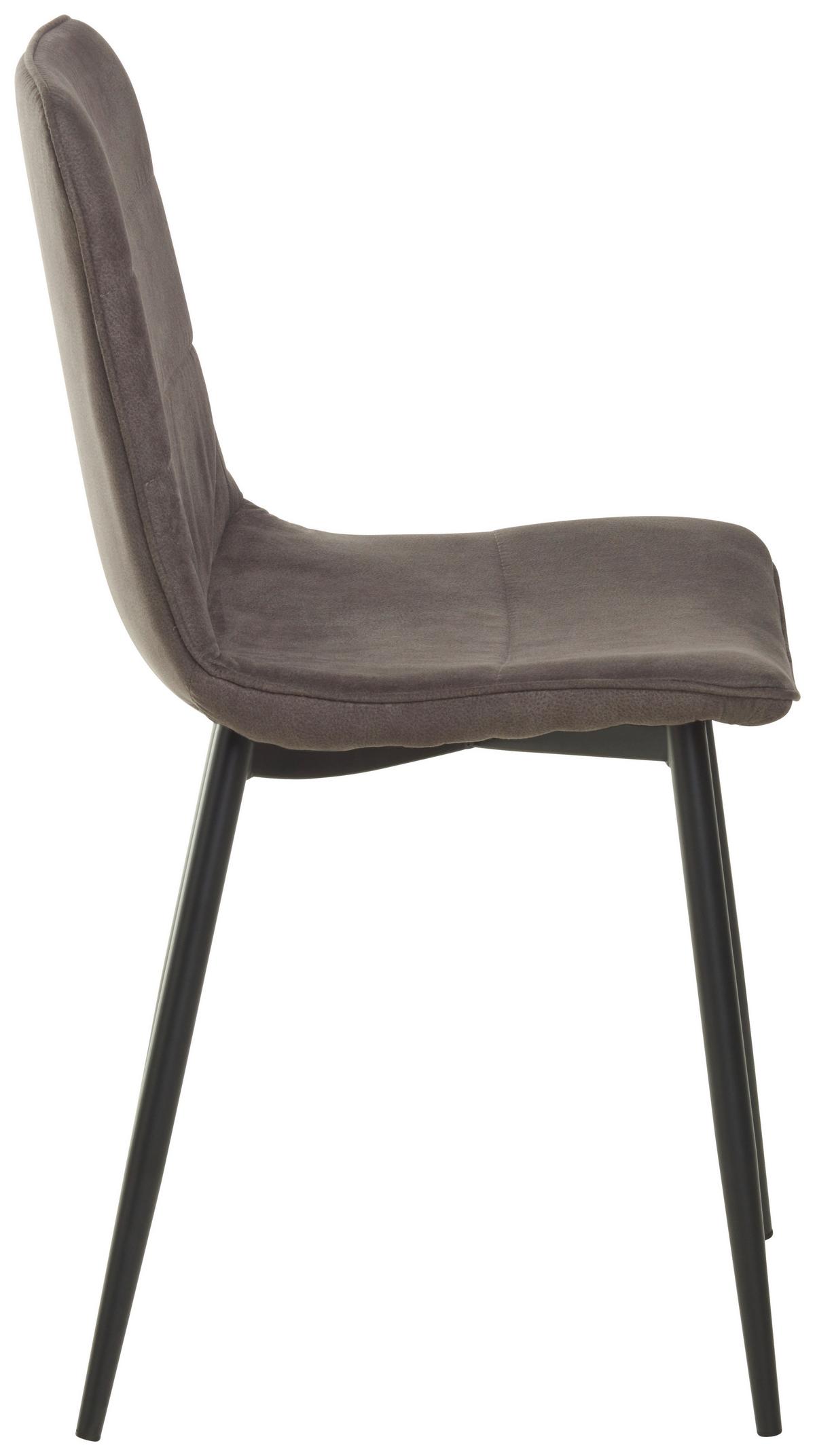 Stuhl Losanna - Dunkelgrau/Schwarz, MODERN, Textil/Metall (47/84/52cm) - Livetastic