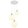 Hängeleuchte, E27 15548-3hw - Chromfarben/Weiß, KONVENTIONELL, Glas/Metall (48/120cm) - Globo