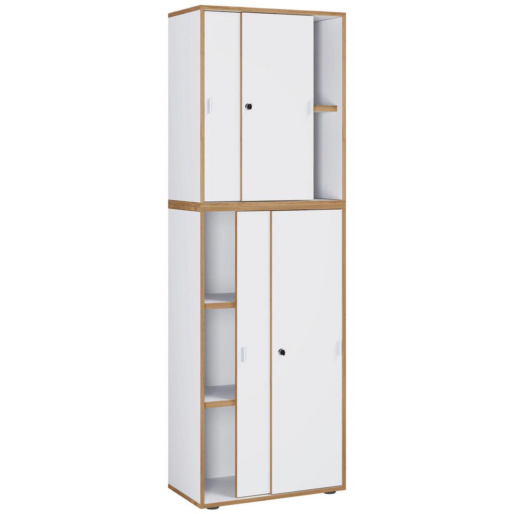 Aktenschrank Salia Weiß, Honigeiche B: 60 cm