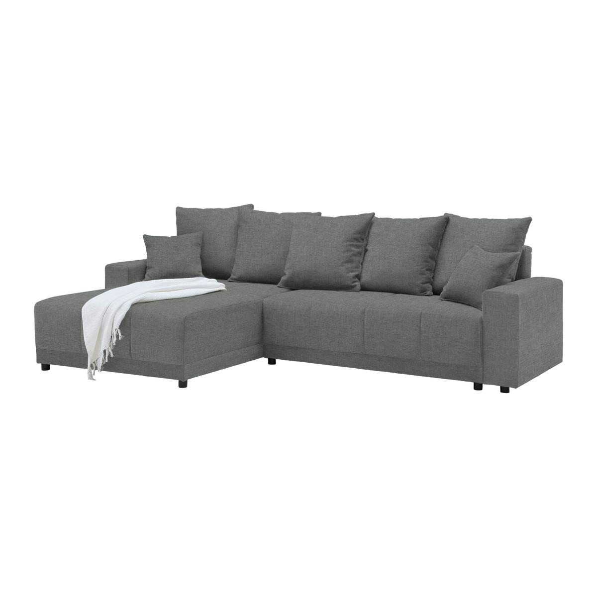 Rohová sedačka ALATRI, oboustr.,grafitová,s polštáři - černá/zelená, Moderní, textil/plast (289/90/176cm) - Based