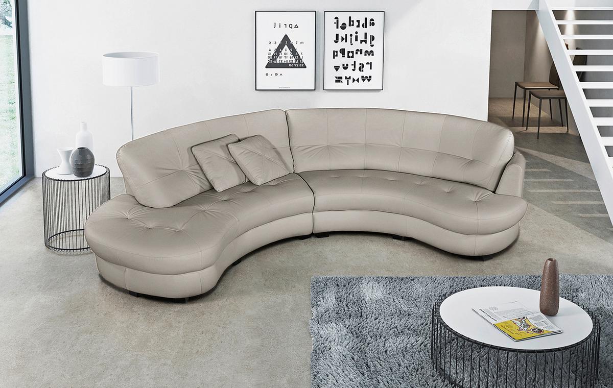 Ecksofa Bretania Hellgrau, S: 113x300 cm - Hellgrau/Schwarz, Design, Leder/Textil (113/300cm) - Livetastic