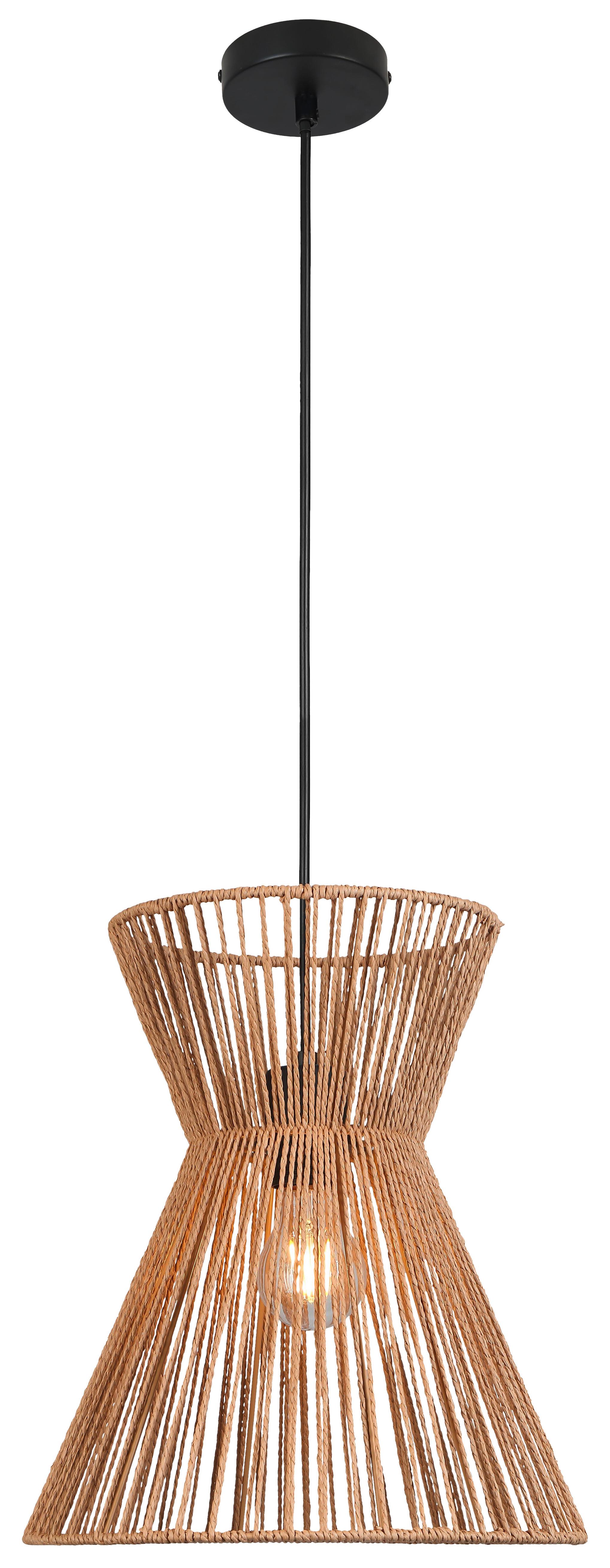Závěsné svítidlo Naturm - černá/přírodní barvy, Konvenční, kov/papír (30/120cm) - Mömax
