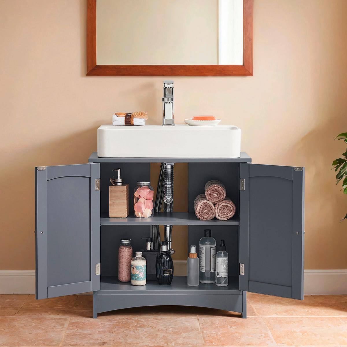 Waschbeckenunterschrank Floor Cabinet - Grau, MODERN, Holzwerkstoff (60/60/30cm) - MID.YOU