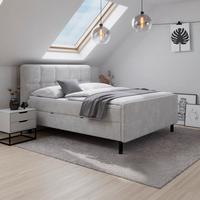 Posteľ boxspring MARBELLA 180x200, světle šedá - černá/světle šedá, Moderní, kov/dřevo (180/200cm) - Bessagi Home