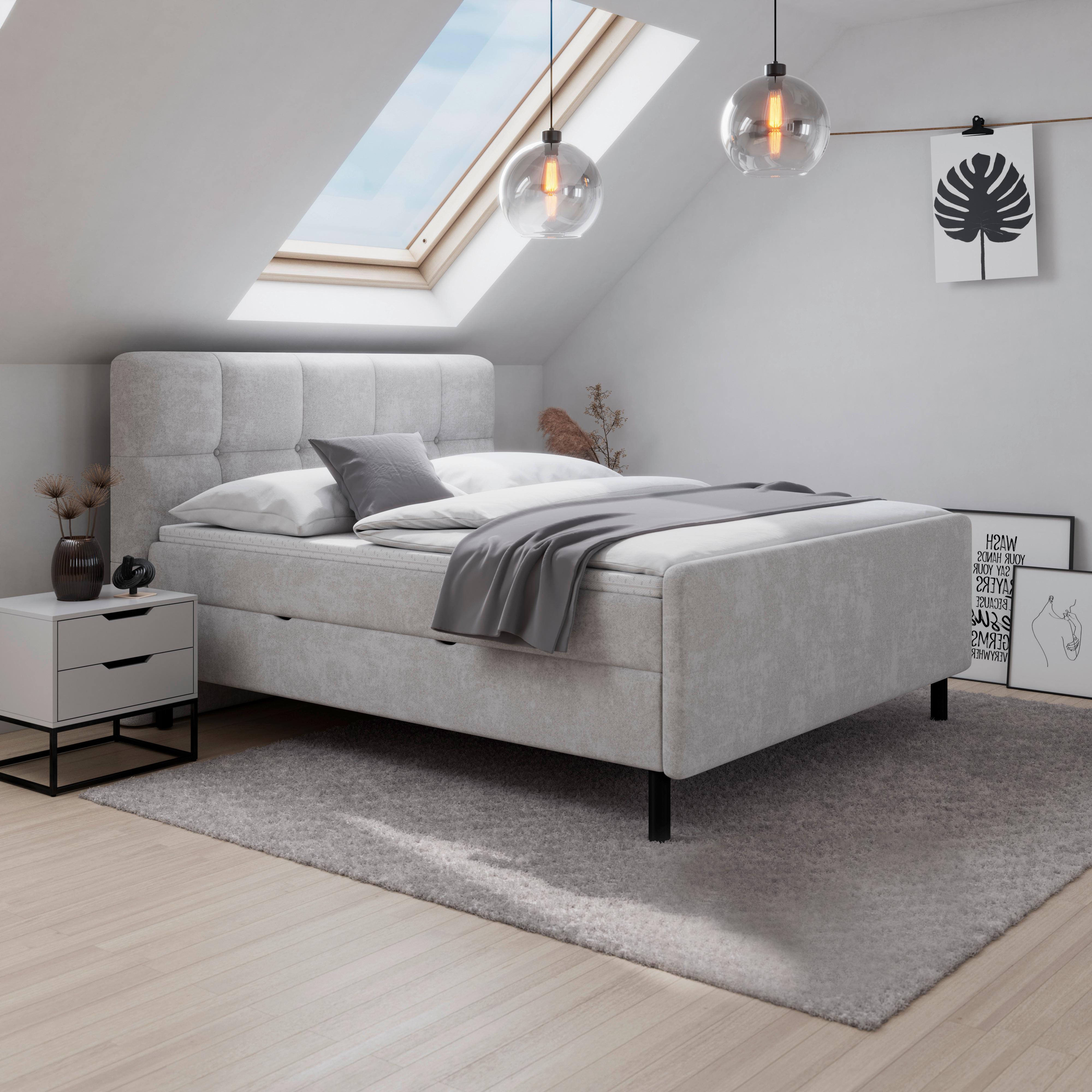 Fotografia produktu: Posteľ boxspring MARBELLA 180x200, svetlosivá