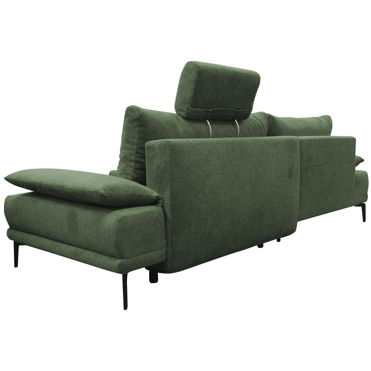 Ecksofa mit Bettkasten Lagacy 192x260 cm Webstoff Grün - Schwarz/Grün, Design, Textil (192/260cm) - MID.YOU