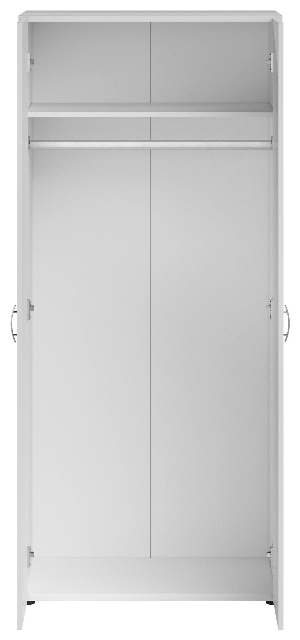Šatní skříň JOE *CENOVÝ TRHÁK* - bílá/barvy hliníku, Konvenční, kompozitní dřevo/plast (81/177/51cm) - Based