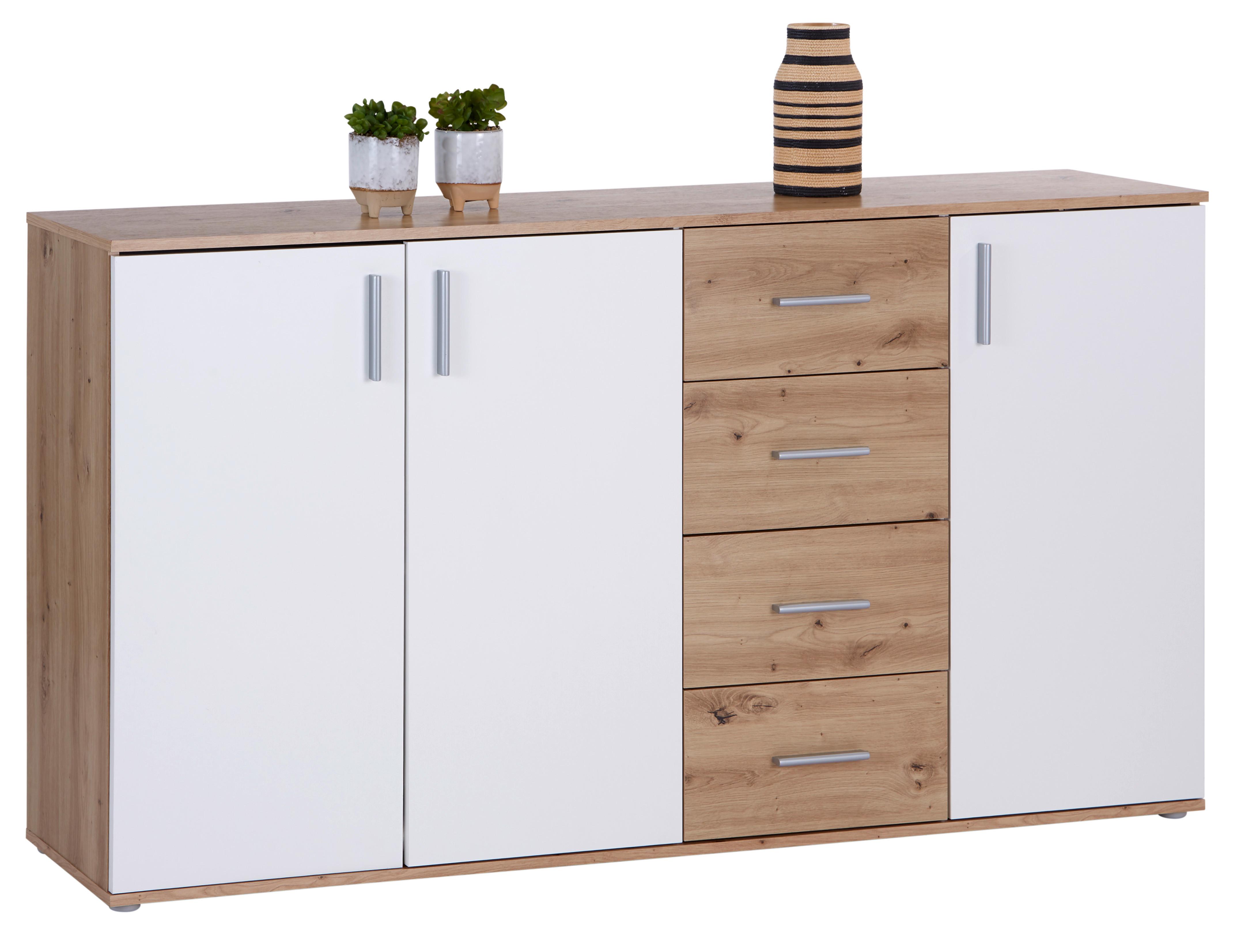 Komoda Ina 04 - farby hliníka, Moderný, kompozitné drevo/plast (175,8/94,8/38,3cm)