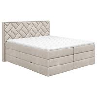 Boxspringbett Mit Topper & Bettkasten 140x200 Loreno - Beige/Schwarz, MODERN, Holzwerkstoff/Textil (140/200cm) - MID.YOU