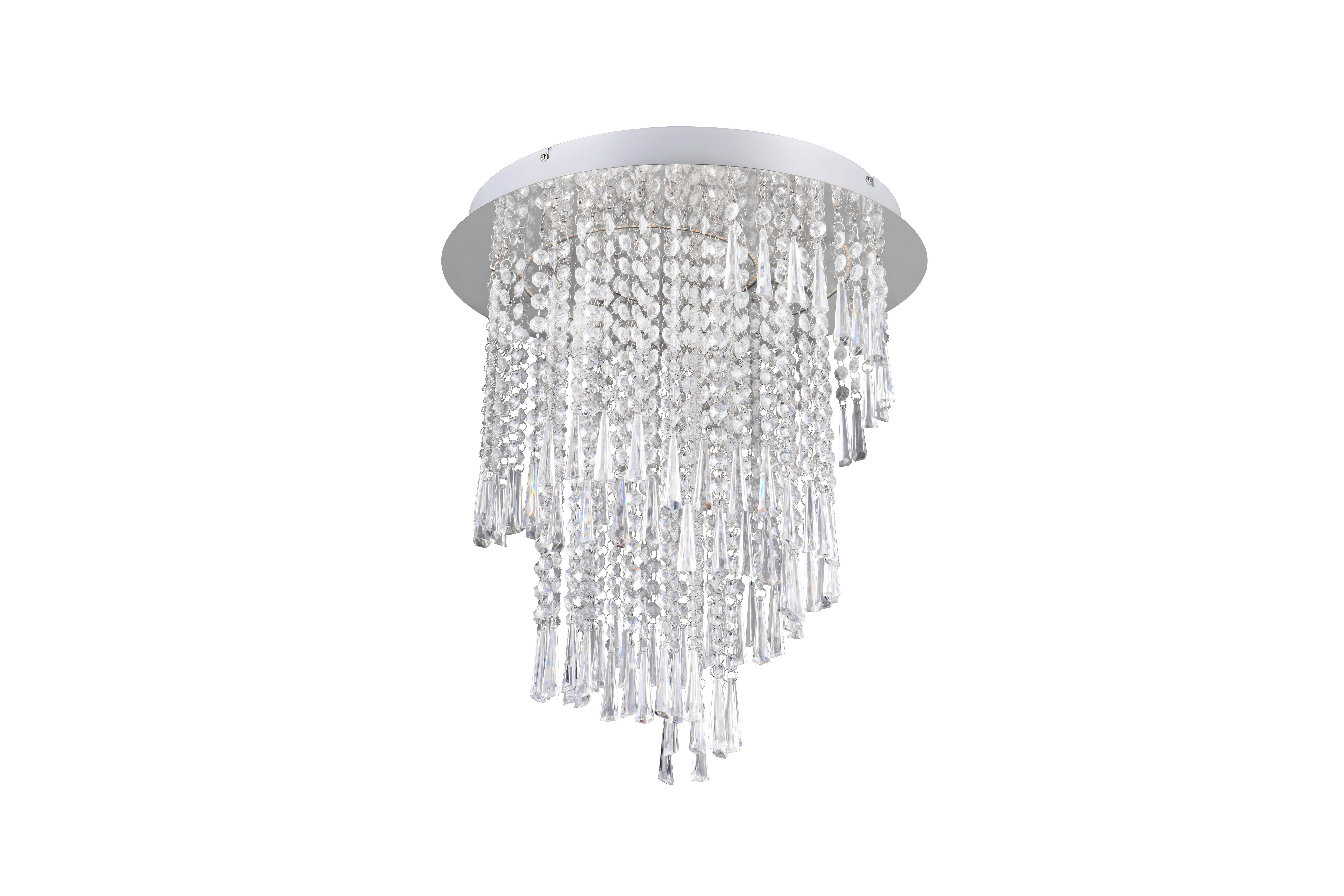 Led-deckenleuchte R67349106 Pomp - Chromfarben/Transparent, Basics, Kunststoff/Metall (45/50cm)