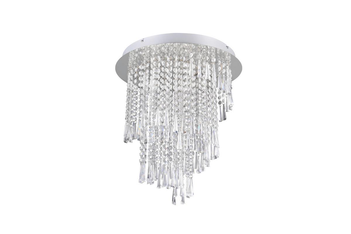 LED-Deckenleuchte R67349106 Pomp - Chromfarben/Transparent, Basics, Kunststoff/Metall (45/50cm)