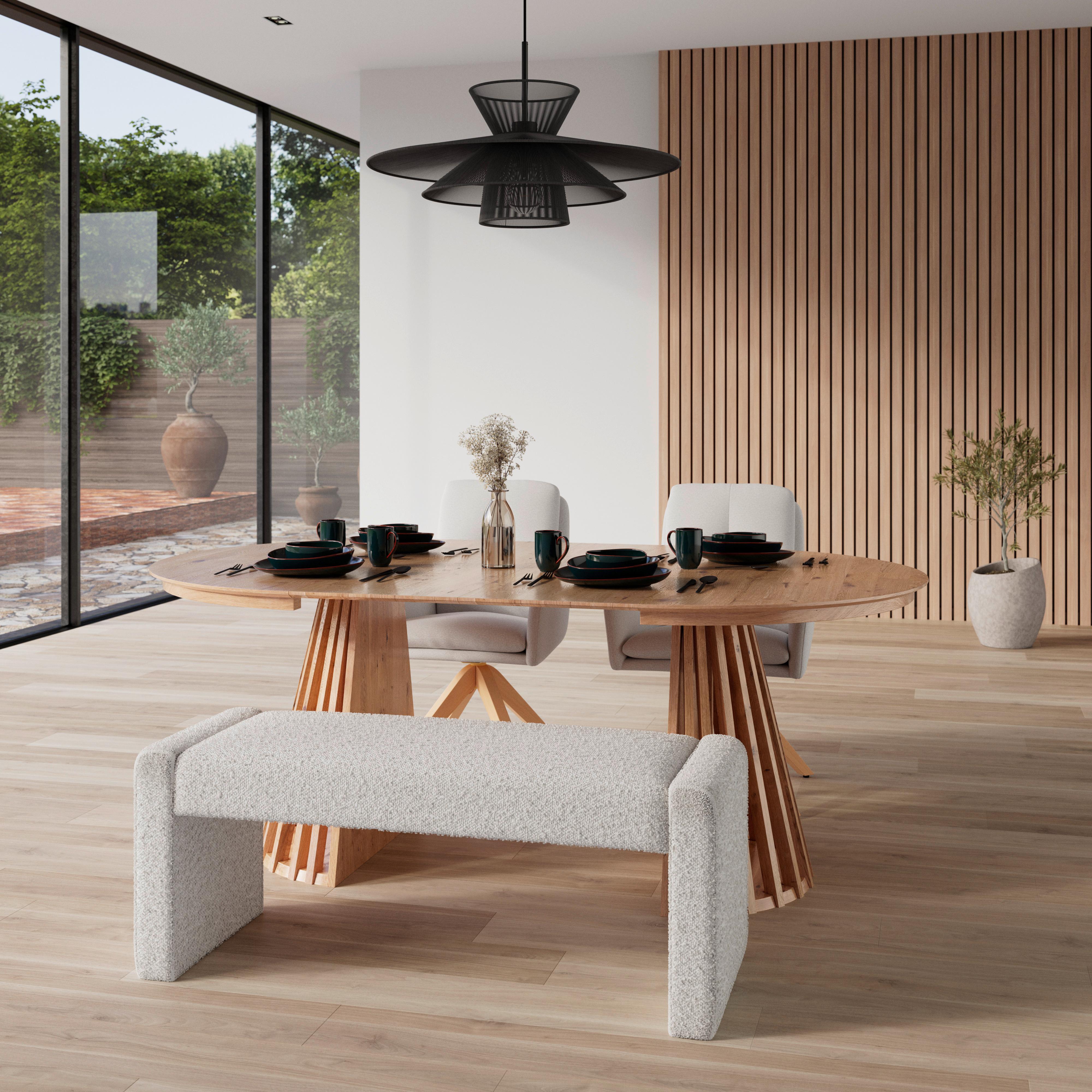 LAVICA ANDREA - biela, Modern, drevo/textil (123/50/45cm) - Bessagi Home