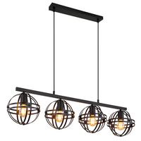 Hängeleuchte 15639-4h1 - Schwarz, Trend, Kunststoff/Metall (95/20/120cm) - Globo