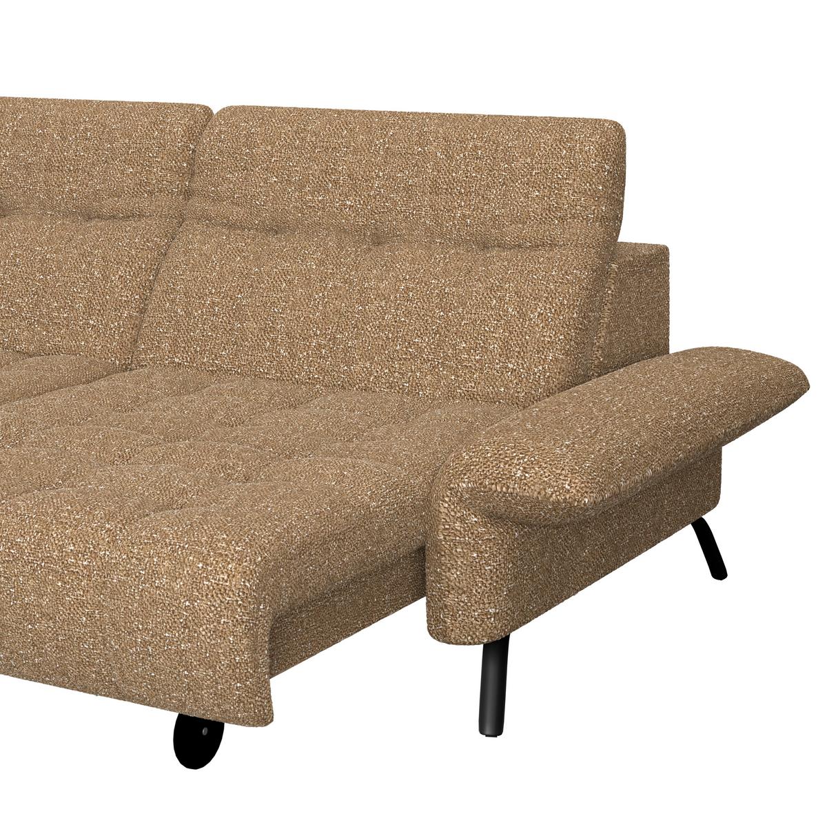 Ecksofa Coast Cognac, 173x244cm - Cognac/Schwarz, KONVENTIONELL, Holzwerkstoff/Textil (173/244cm)