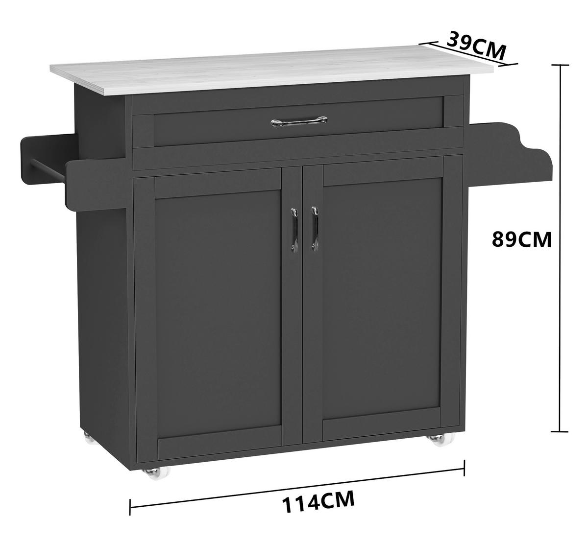 Servierwagen Pastano Anthrazit Eiche Dekor B: 114 Cm - Honigeiche/Anthrazit, Basics, Holzwerkstoff/Kunststoff (114/89/39cm) - MID.YOU