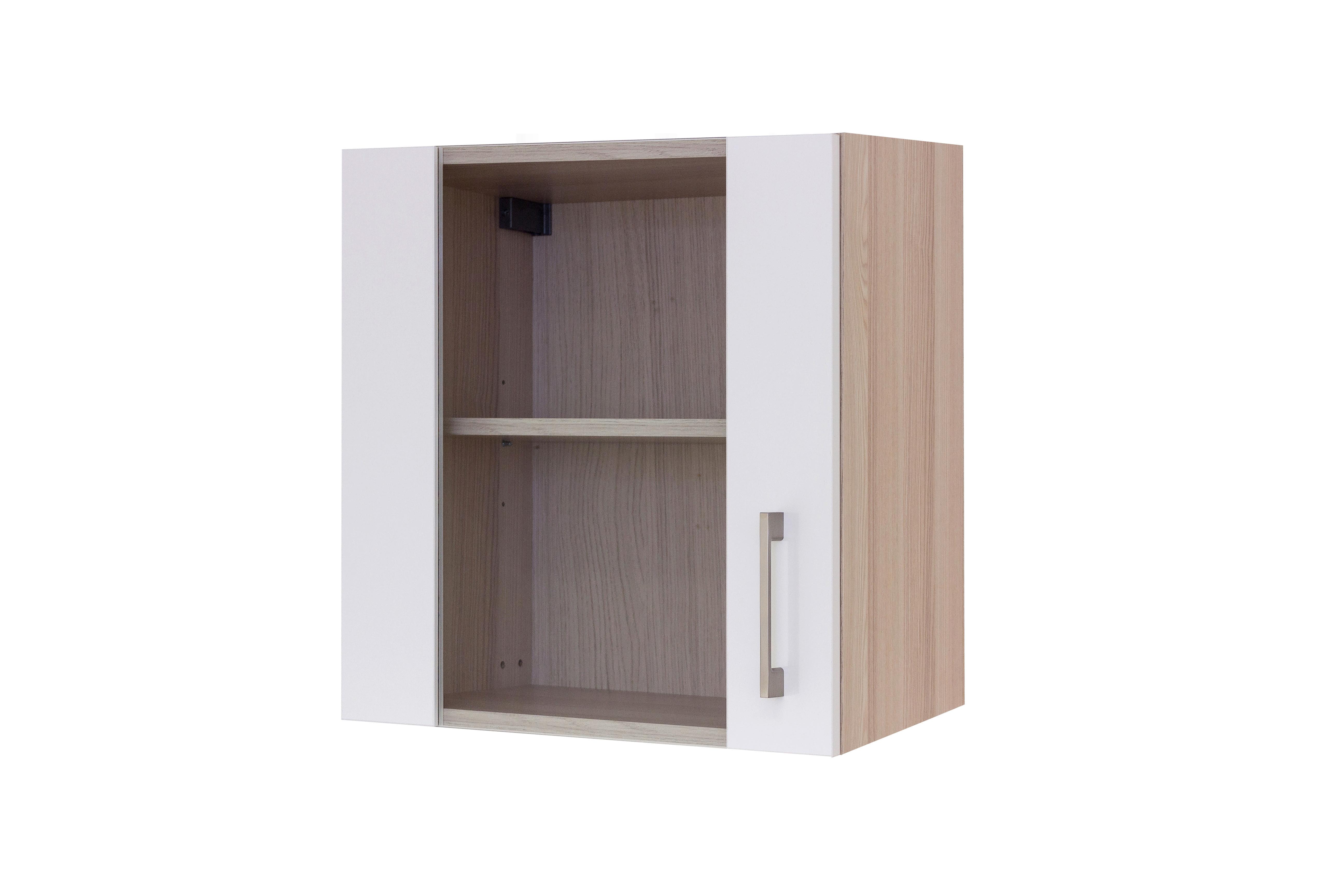 Horná Kuchynská Skrinka Abaco Perleťová - farby akácie/farby ušľachtilej ocele, Moderný, kov/kompozitné drevo (50/54/32cm) - MID.YOU