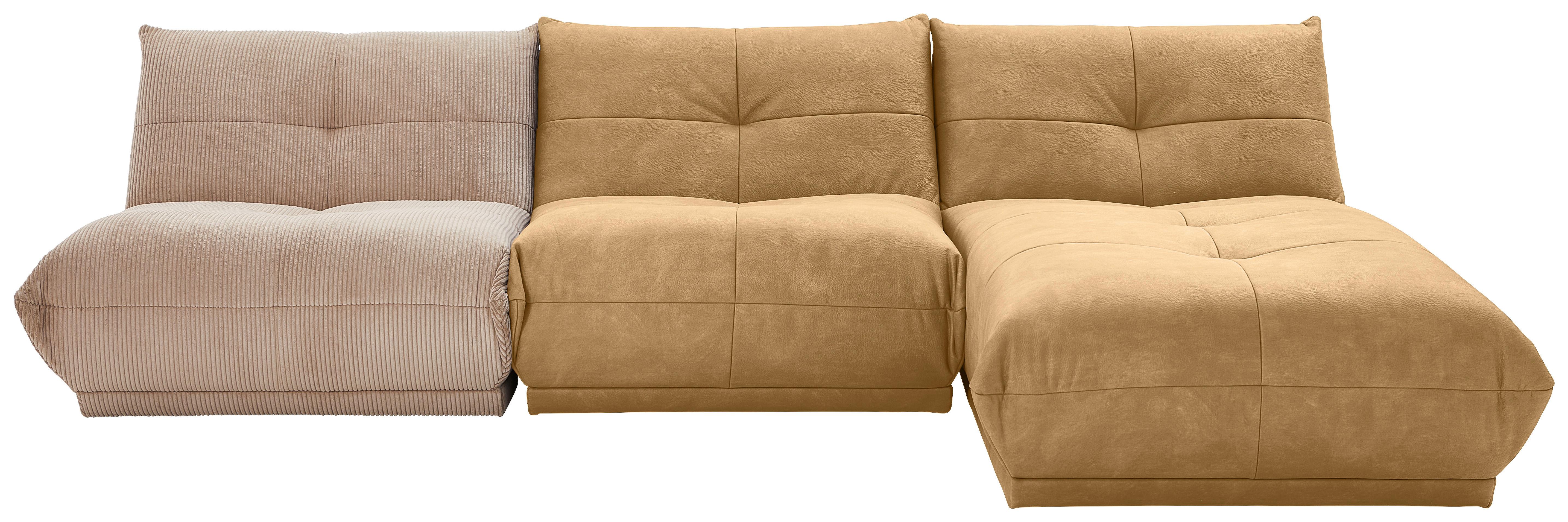 Ecksofa Giselle Hellbraun/Taupe S: 315x185 cm - Taupe/Hellbraun, Trend, Textil (315/185cm) - Livetastic
