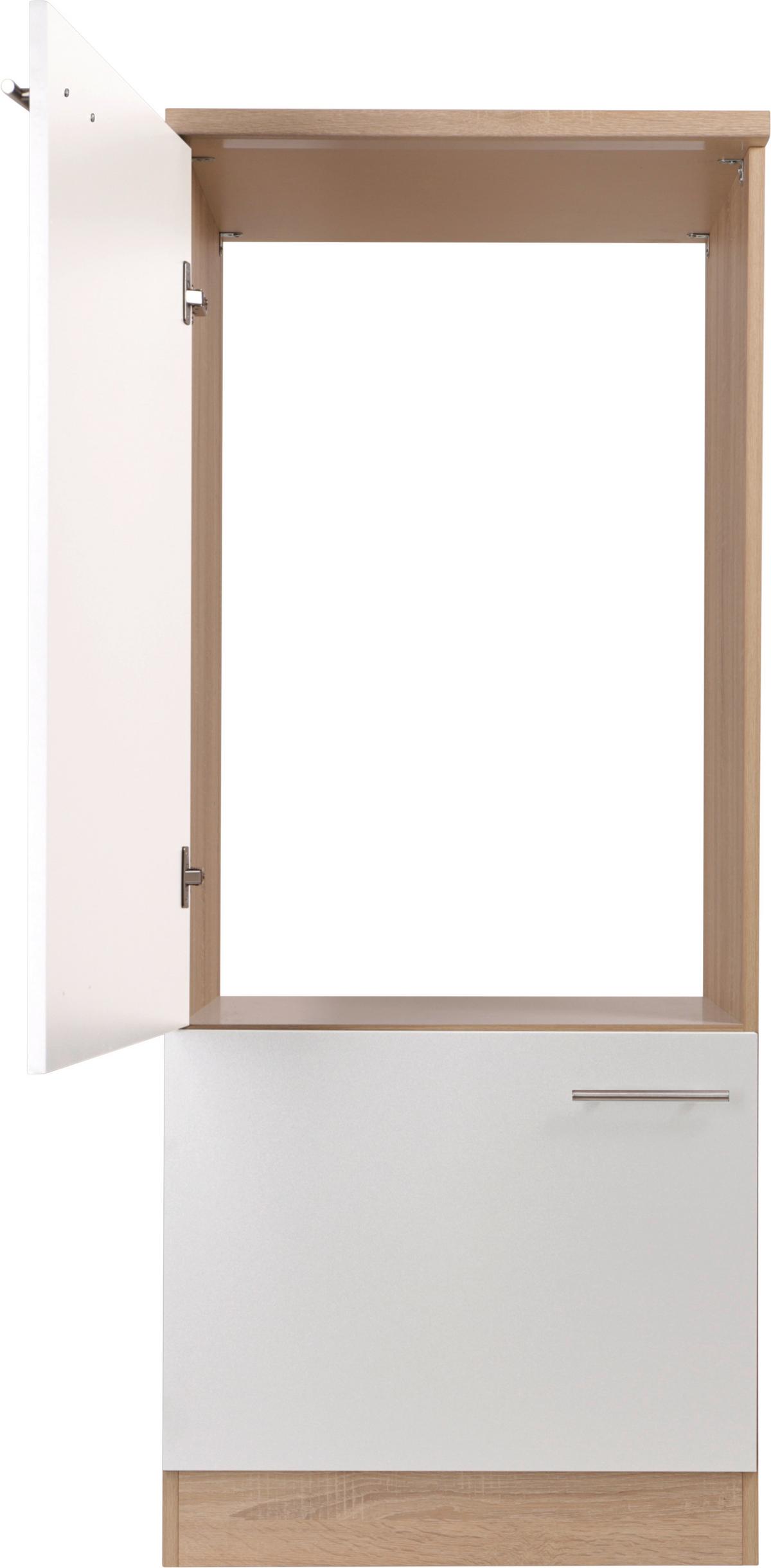 Geräteumbauschrank Merle Weiß, Eiche Dekor B:60cm - Eichefarben/Weiß, Basics, Holzwerkstoff (60/144,8/60cm) - Respekta