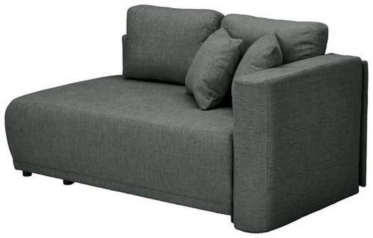 Recamiere Nello Anthrazit mit Schlaffunktion - Anthrazit/Schwarz, KONVENTIONELL, Textil (171/73/93cm) - MID.YOU