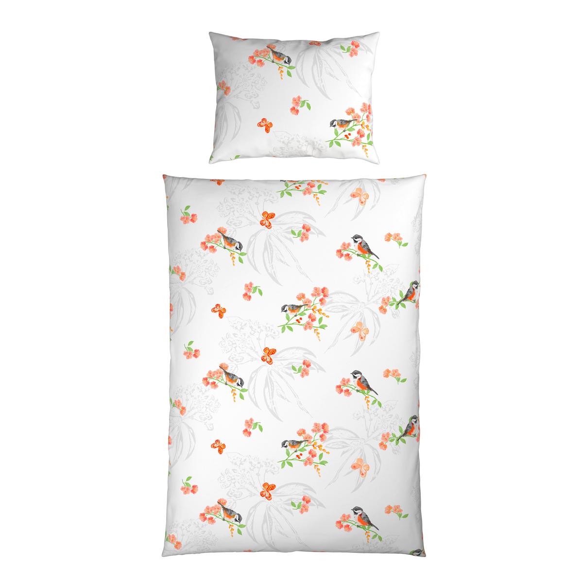 Bettwäsche Amalia - Orange/Weiß, ROMANTIK / LANDHAUS, Textil - James Wood