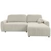 Ecksofa Luna New Boucle Beige, S: 260x161cm - Beige/Schwarz, Basics, Textil (260/161cm) - Livetastic