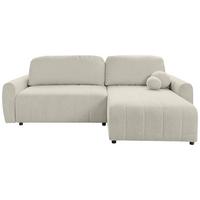 Ecksofa Luna New Boucle Beige, S: 260x161cm - Beige/Schwarz, Basics, Textil (260/161cm) - Livetastic