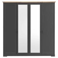 Drehtürenschrank Mit Spiegel 214 cm Jasmin II Graphitfarben - Graphitfarben/Eiche Artisan, LIFESTYLE, Holzwerkstoff (214/220/64cm)