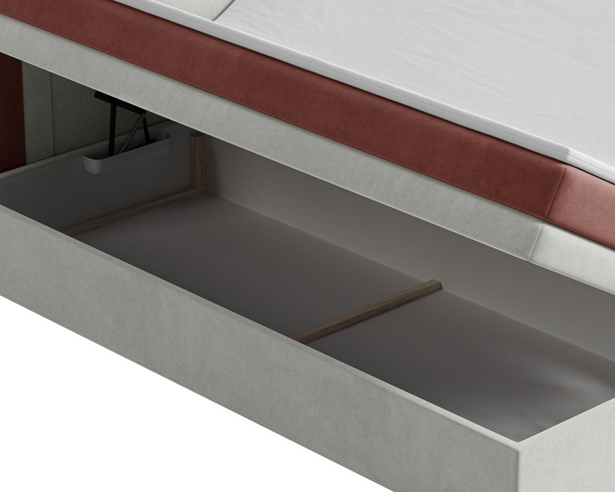 Boxbett Nest Lf: 180x200 Creme/Rosa/Beere - Beere/Creme, MODERN, Holz/Kunststoff (180/200cm) - MID.YOU