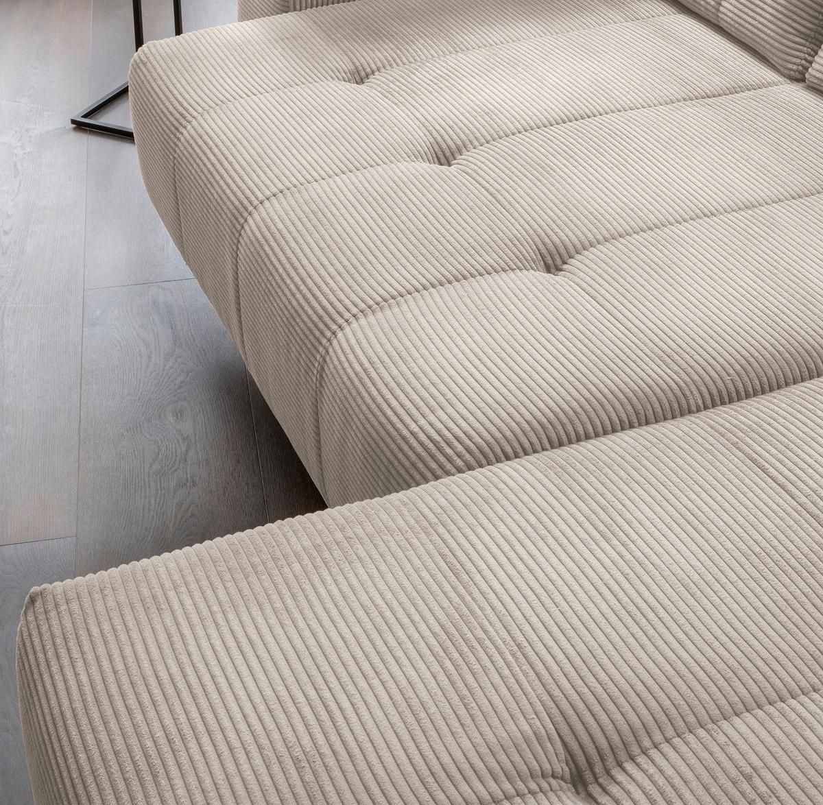 Ecksofa Fiore, Beige S: 272x200 cm - Beige/Schwarz, MODERN, Textil (272/200cm) - Livetastic