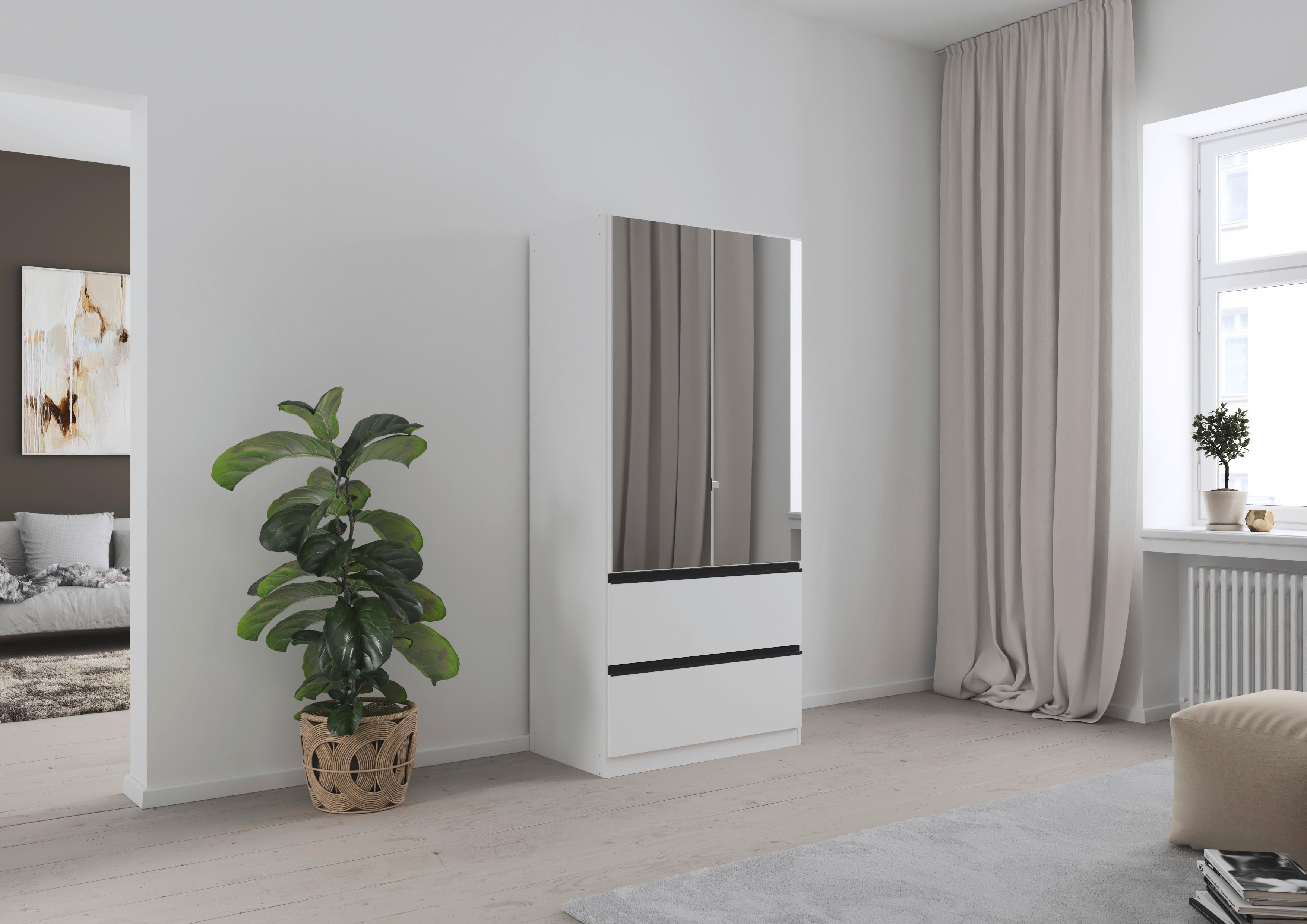 Drehtürenschrank Costa Weiß B: 91 cm - Weiß, MODERN, Holzwerkstoff (91/197/54cm) - Rauch Möbel