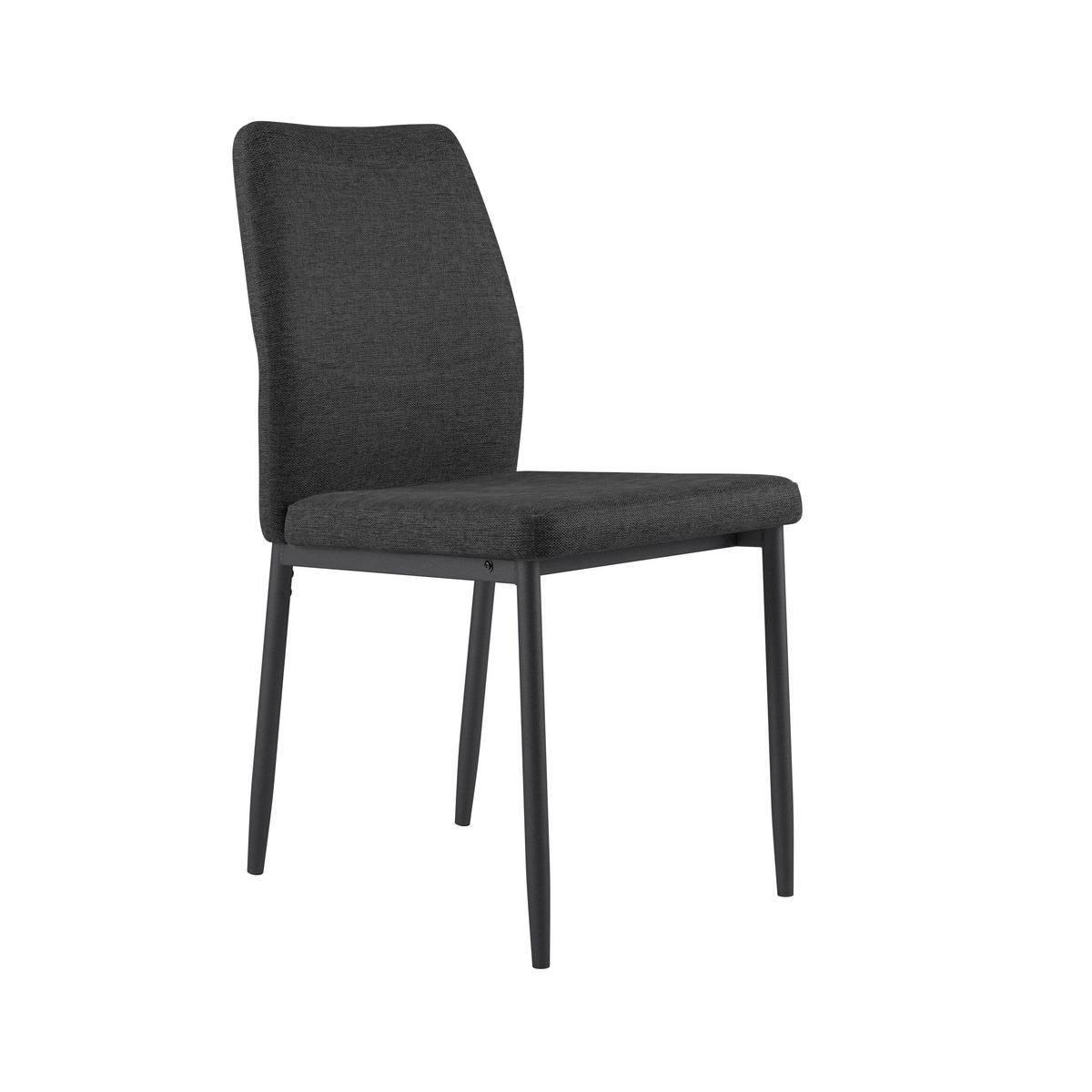 Vierfußstuhl Augusta Webstoff anthrazit - Anthrazit/Schwarz, MODERN, Textil/Metall (45/87/55cm) - Kela