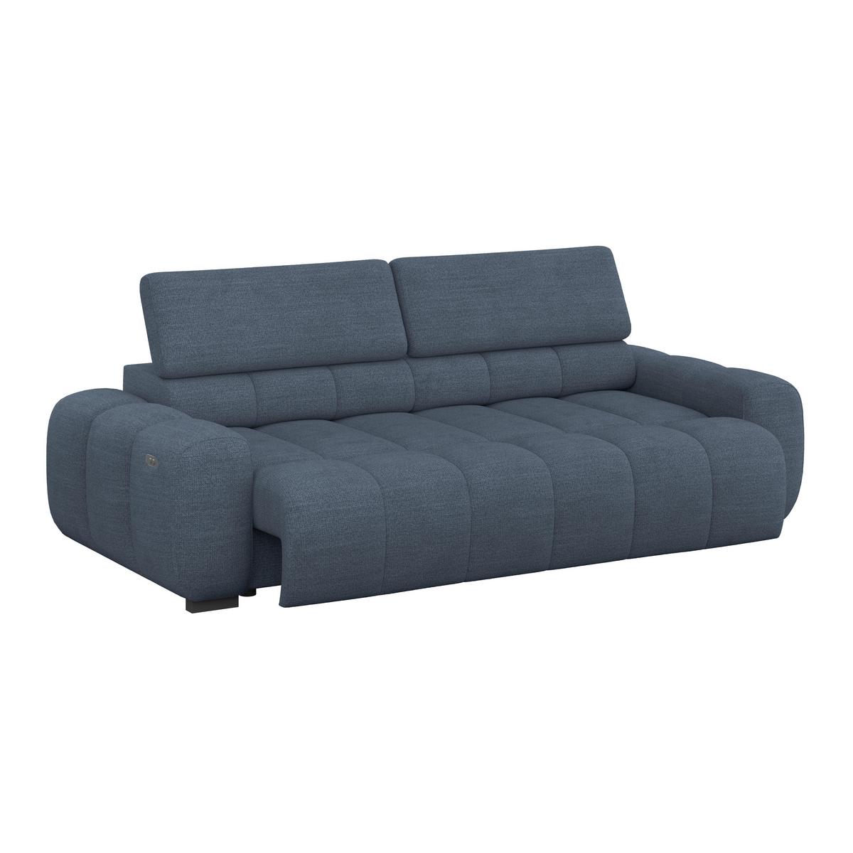 Bigsofa Bull Webstoff blau, B: 248 cm - Blau/Schwarz, Design, Textil (248/77-97/108cm) - Luca Bessoni