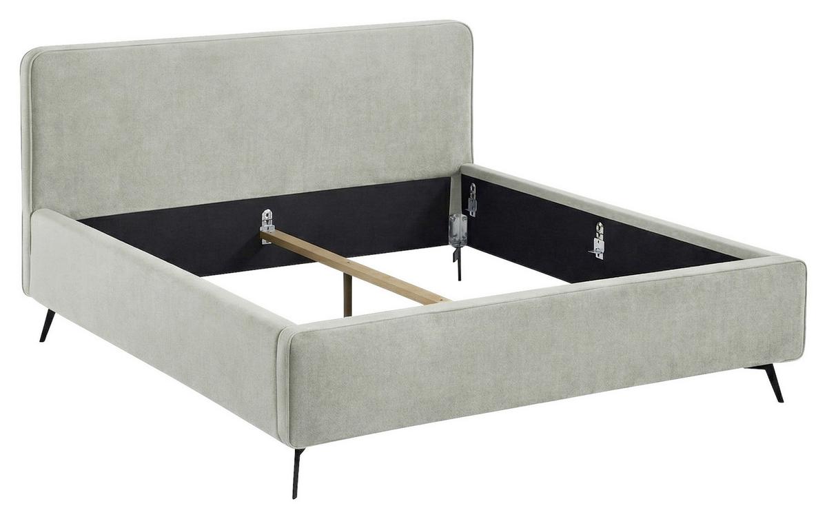 Polsterbett Camila Manila Hellgrau 140x200cm - Hellgrau/Schwarz, MODERN, Holz/Textil (140/200cm) - MID.YOU