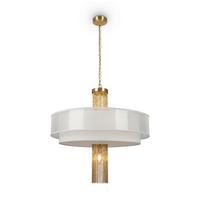 Pendelleuchte Impressive - Goldfarben/Weiß, Trend, Textil/Metall (68/69,5cm) - MAYTONI