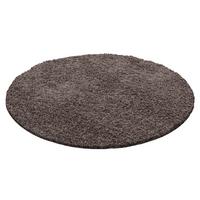 Hochflor Teppich Taupe Life Rund Ø 200 cm - Taupe, KONVENTIONELL, Textil (200cm) - Novel