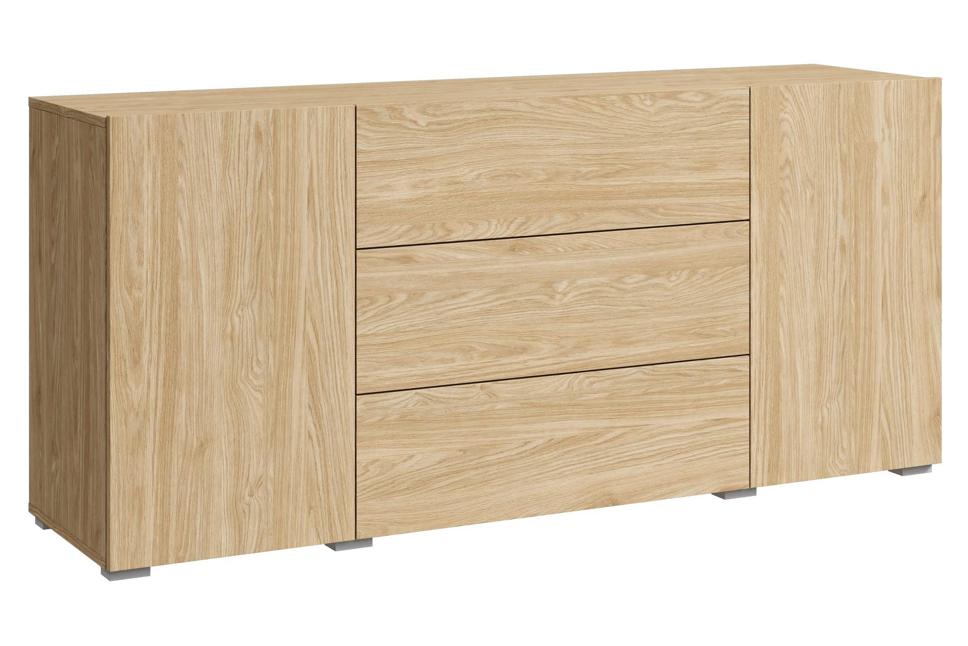 Sideboard 150cm Berlin 150 Eichefarben - Eichefarben/Grau, Design, Holzwerkstoff (150/68/38,5cm) - P & B