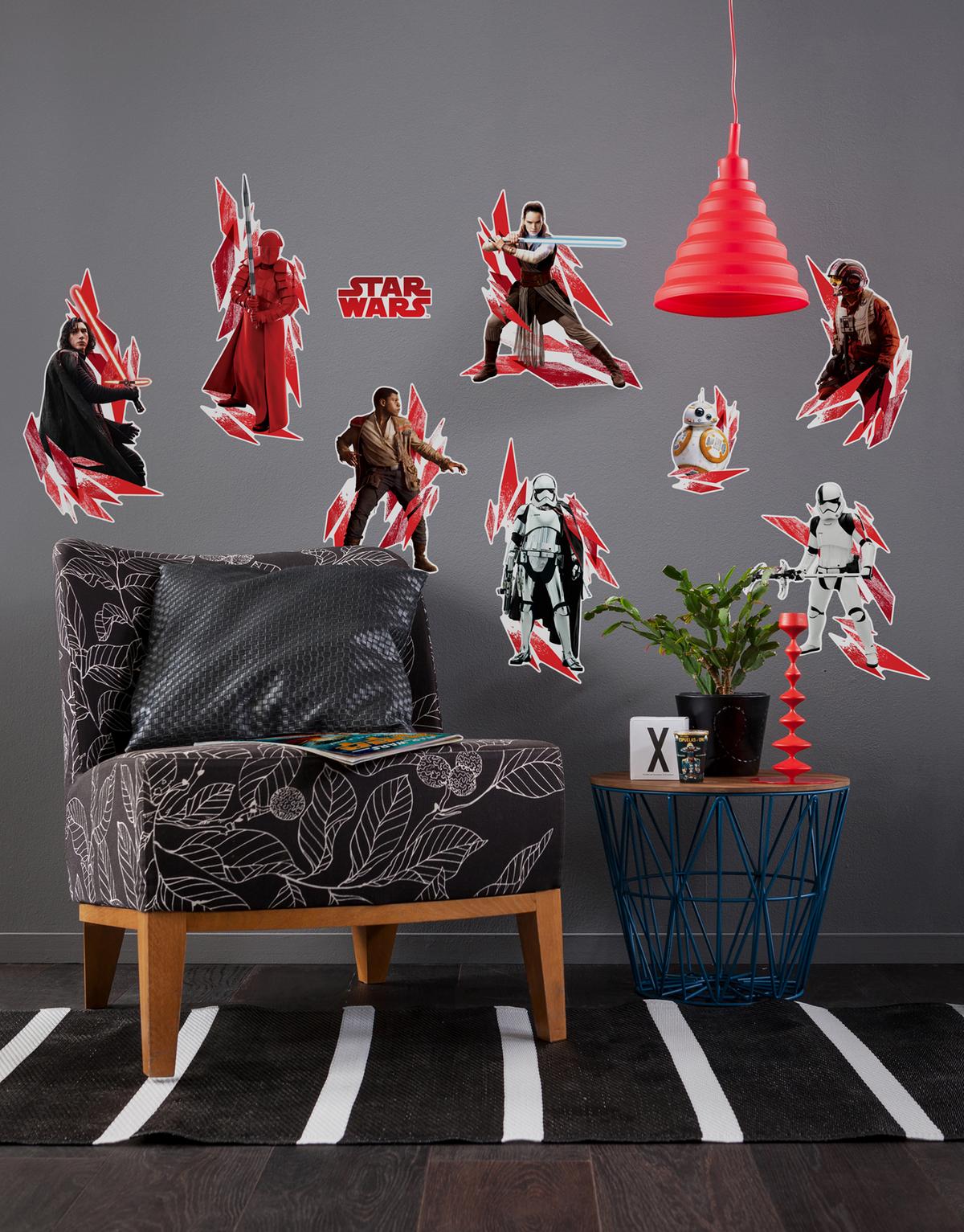 Dekosticker The Last Jedi - Rot/Schwarz, LIFESTYLE, Kunststoff (100/70cm)