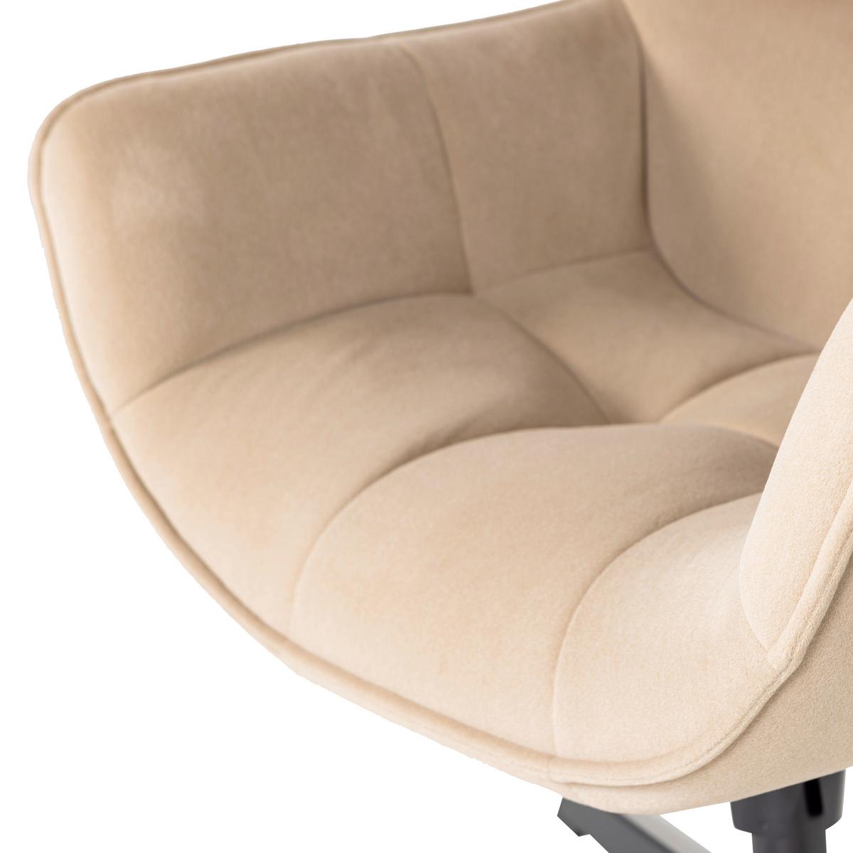 SESSEL Wibo Sandfarben B: 71cm - Sandfarben/Schwarz, MODERN, Textil/Metall (71/94/83cm) - Livetastic