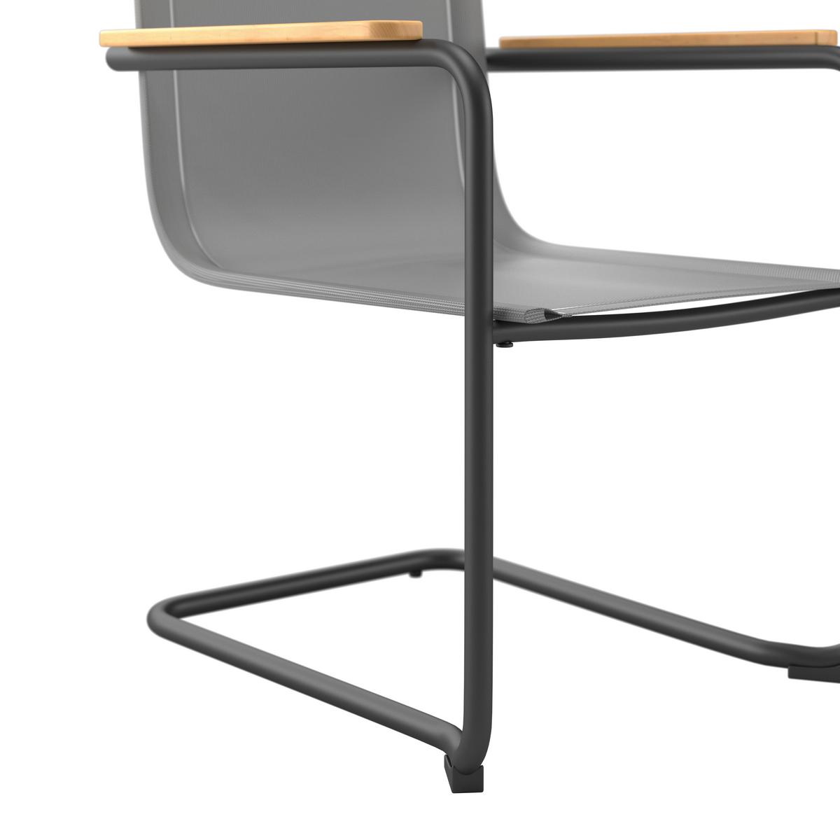 Gartensessel Vanessa - Grau, MODERN, Holz/Textil (44/46/51cm) - Beldano