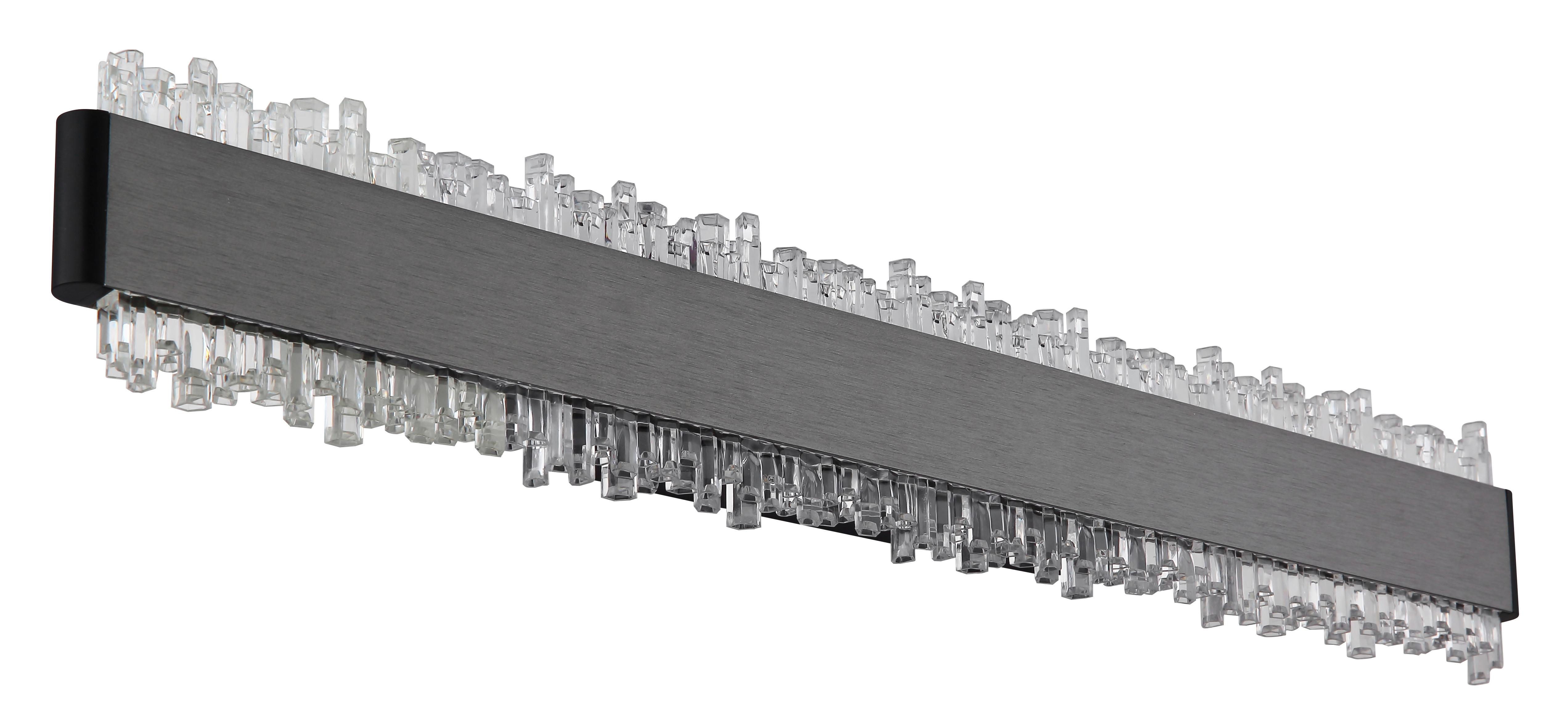 LED-Wandleuchte 4000k, 12w - Klar/Schwarz, Design, Kunststoff/Metall (48/8/4cm) - Globo