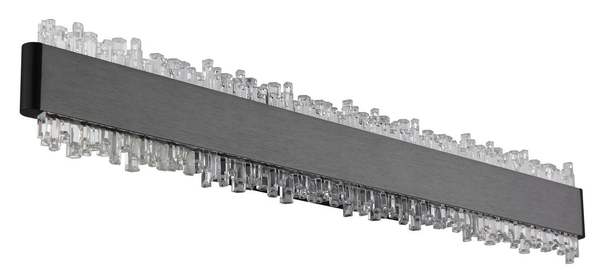 LED-Wandleuchte 4000k, 12w - Klar/Schwarz, Design, Kunststoff/Metall (48/8/4cm) - Globo