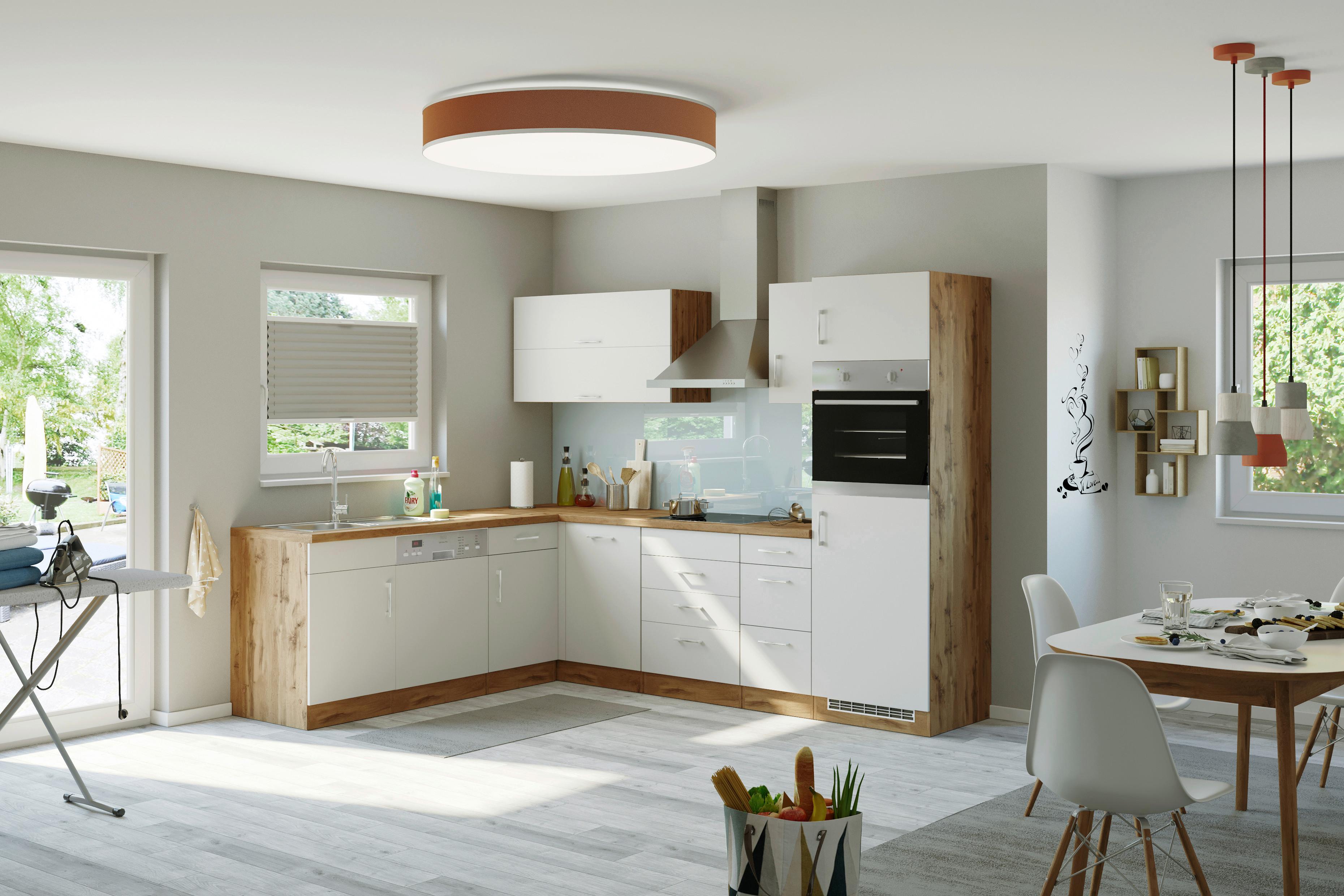 Eckküche Winkelblock ohne Geräte 270x210 cm Weiß