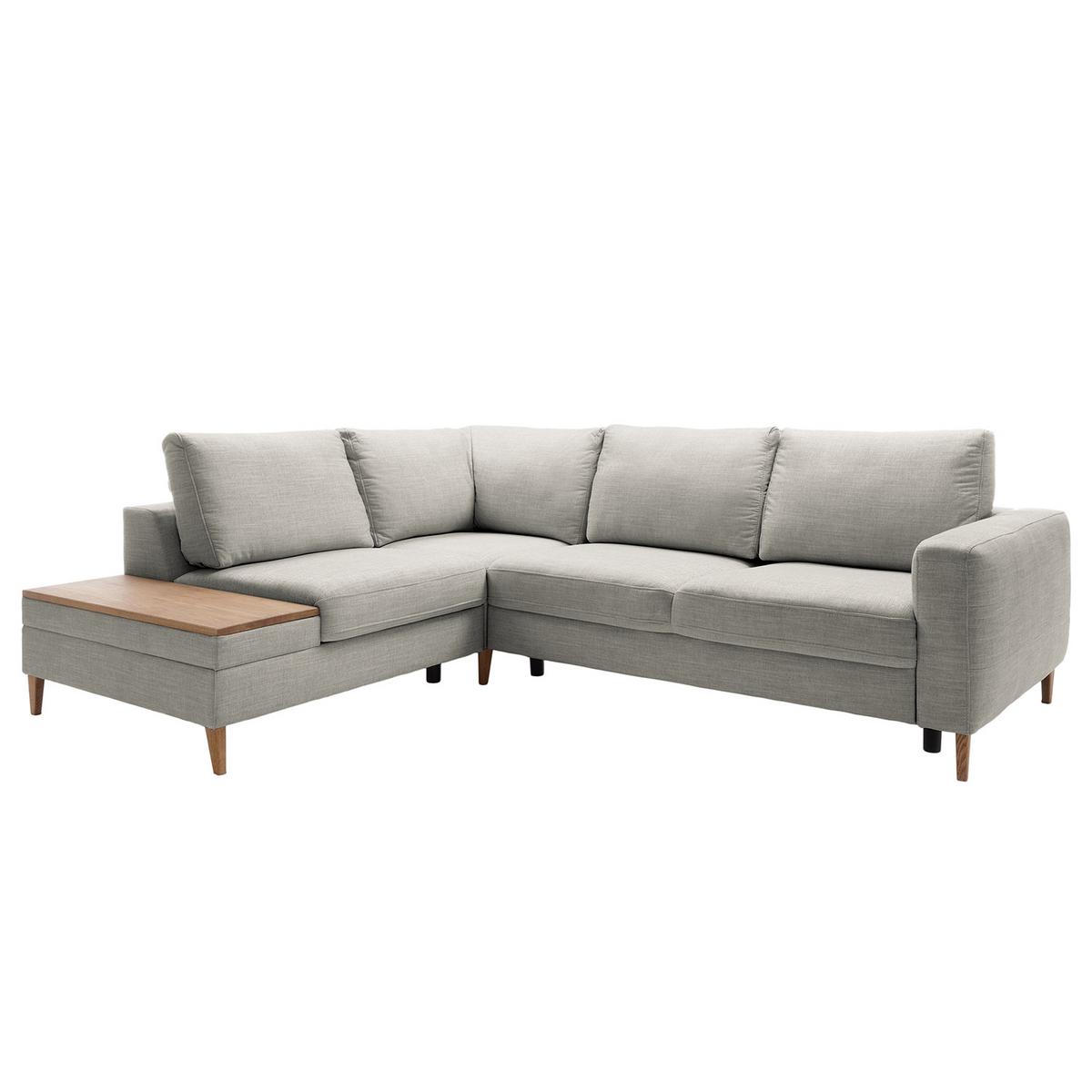 Ecksofa Alika, Grau S: 204x260 cm - Eschefarben/Grau, MODERN, Textil (204/260cm) - Trendmanufaktur