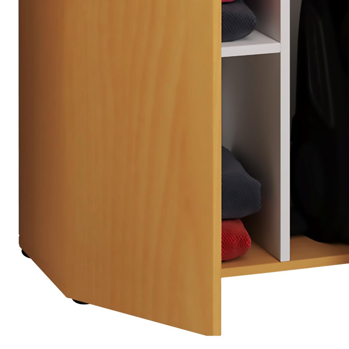 Mehrzweckschrank Lona XXL Buche Dekor BxH: 70x223 cm - Buchefarben/Schwarz, MODERN, Holzwerkstoff (70/223/39cm) - MID.YOU